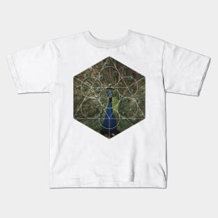 Beautiful Peacock Geometric Photography Kids T-Shirt
